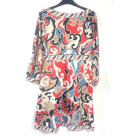 BCBG Maxazria Red Multi Pullover Casual À Line Dress Women Size Medium - Picture 2 of 4
